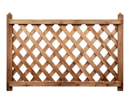 Stylish wooden lattice fence panel, ideal for gardens and outdoor spaces, offering decorative versatility and privacy.