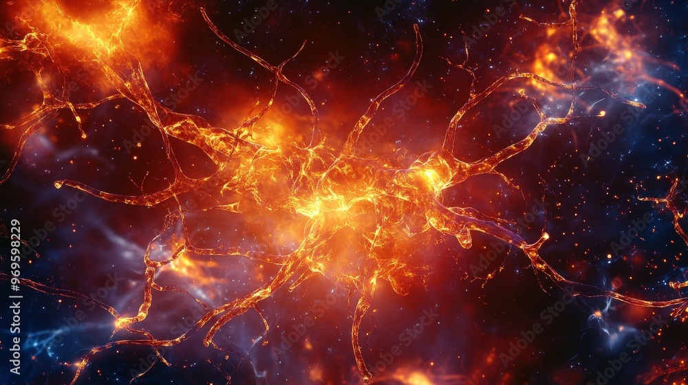 Poster this stunning visual captures the complexity of neurons, revealing their interconnected structures a
