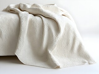 A simple yet sophisticated quilted bedspread displayed on a clean white background showcasing its elegant pattern and soft cozy texture
