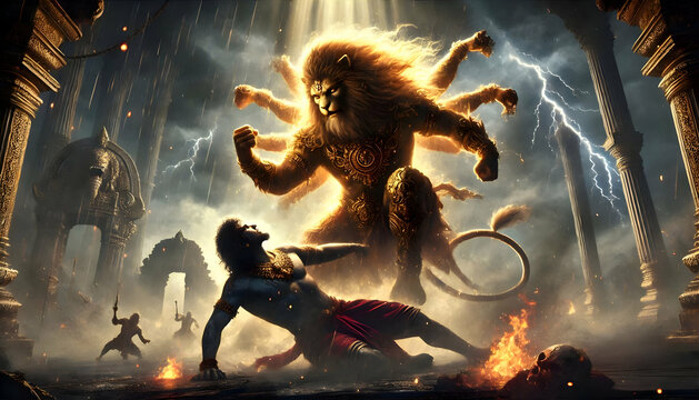 Narasimha God of Hindu Power strong 