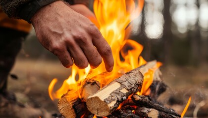 Explain how this image could be part of a survivalist or wilderness-themed series, highlighting skills and self-sufficiency in nature