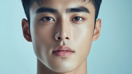 Fototapeta premium Close Up Portrait of a Young Man's Face.
