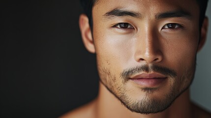 Obraz premium Close-up Portrait of a Man with a Stubble.