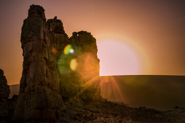 awsesome sunset from the algerian desert .the pictursque city of djanet