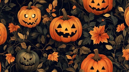 pattern of Halloween pumpkins