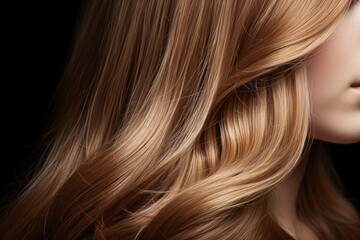 Naklejka premium Keratin treated hair adult perfection hairstyle.