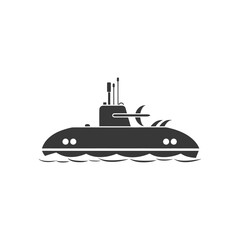 Obraz premium A Silhouette of a Submarine Above Water