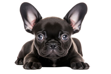 Fototapeta premium A tiny French Bulldog puppy Isolated on white background