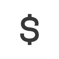 A simple black and white illustration of a dollar sign
