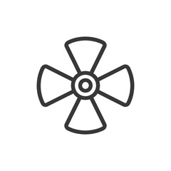 Obraz premium A simple black and white line art depiction of a fan
