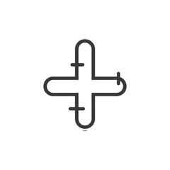 A Simple Black and White Plus Sign