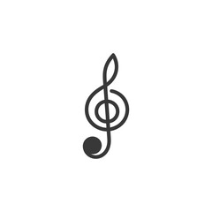 A Simple Black and White Treble Clef Icon
