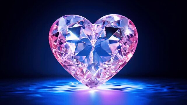 Fine cut clear glittering gemstone in shape of heart
