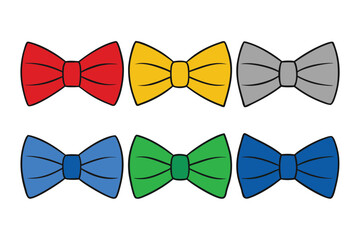 Colorful Bow Tie Grid Illustration set Modern Fashion Design for Branding