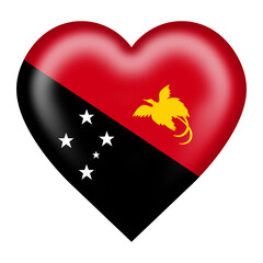 Papua New Guinea flag heart button