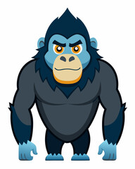 gorilla cartoon vector illustration on a white background 