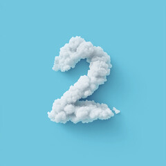 Fototapeta premium White clouds in the thin strokes in the shape of the number 