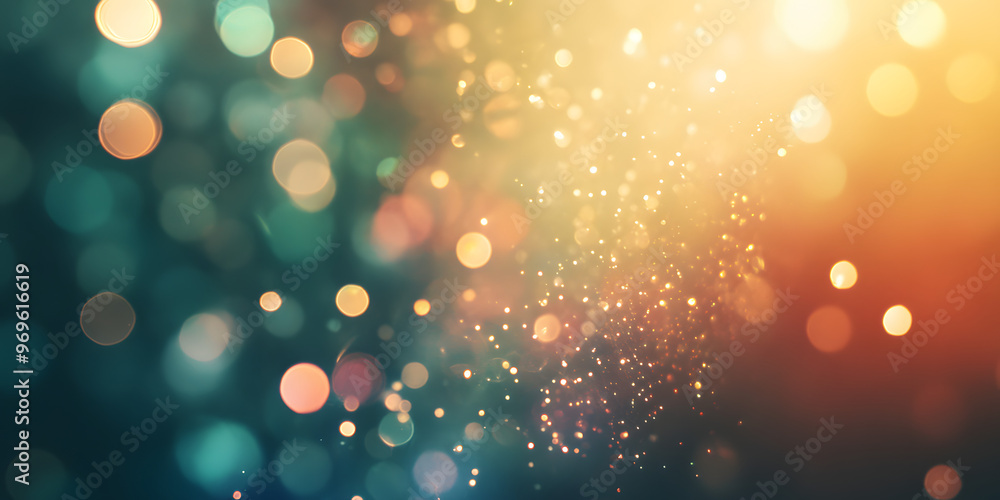 Poster abstract bokeh background: a vibrant and textured backdrop of shimmering bokeh lights in warm and co