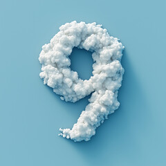 Fototapeta premium White clouds in the thin strokes in the shape of the number 