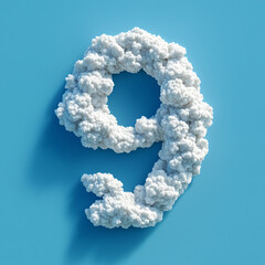 Fototapeta premium White clouds in the thin strokes in the shape of the number 