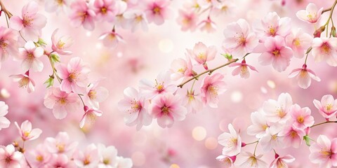 Seamless pattern of delicate cherry blossoms against a soft background, Cherry blossom, nature, floral, pink, blooming