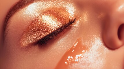 Fototapeta premium How can the use of soft, glossy textures in the image represent the trend of youthful beauty and radiant skin in modern cosmetics