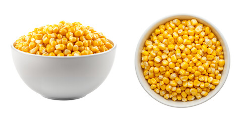 Bowl of Sweet Corn Kernel Png Isolated On White Or Transparent Background hd