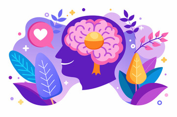 Creative conceptual design celebrating world alzheimer's month with brain and nature elements