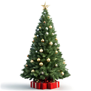 Festive Christmas Tree with a Transparent Background