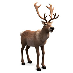 Obraz premium Reindeer Silhouette on a Plain Background for a Clean Presentation