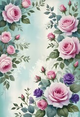 digital painting A vintage floral background