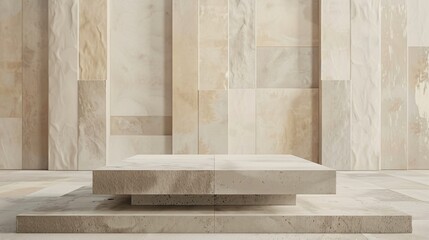 Beige stone podium on interior