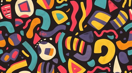 Obraz premium Funky shape pattern wallpaper