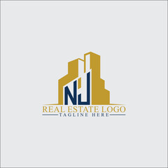 Modern NJ Real Estate Logo Design with Building Silhouettes