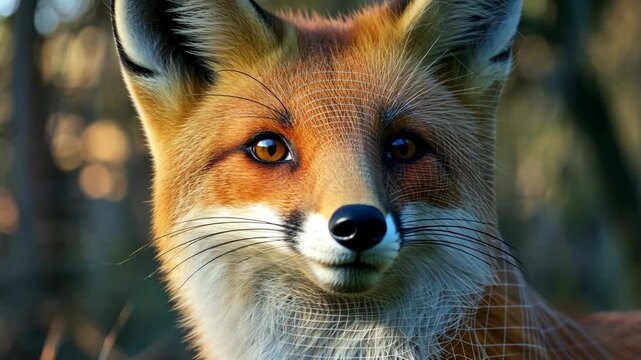 Discover the stunning realism of a digitally created fox in a natural setting during golden hour