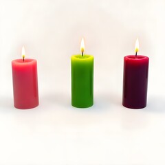 red candles on a white background