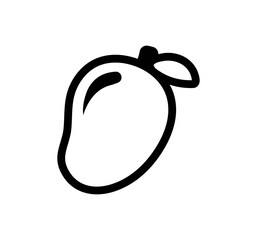 Mango icon. Black line vector mango fruit illustration.