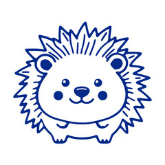 Obraz premium A cute blue hedgehog with a smiling face and spiky fur
