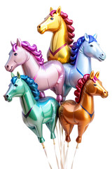 Horse shaped balloons balloons isolated on a transparent or white background