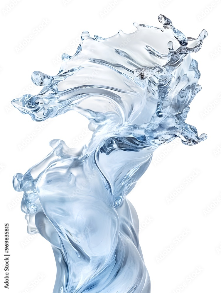 Poster dramatic crystalline water splash with dynamic motion and energy creating an abstract texture and pa