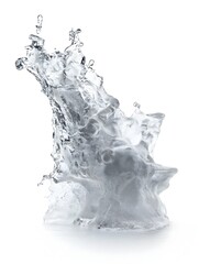 Dynamic water splash with liquid flow and energy creating a powerful refreshing and transparent abstract background for graphic design and art