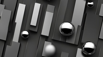 A striking black backdrop showcases vertical stripes and reflective spheres, showcasing a high-resolution design that enhances the aesthetic appeal of any device with a modern touch SEAMLESS PATTERN