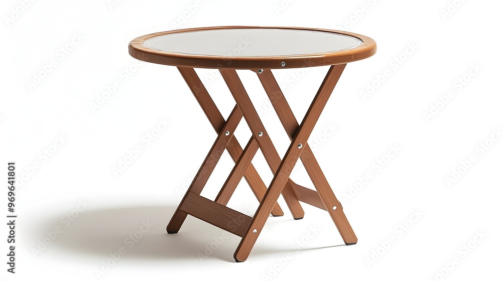 Aufkleber elegant and practical folding round plastic table isolated on clean white background for versatile u