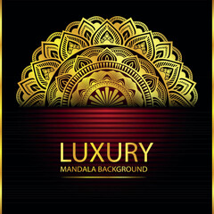 Abstract golden pattern east style with Luxury mandala background  design