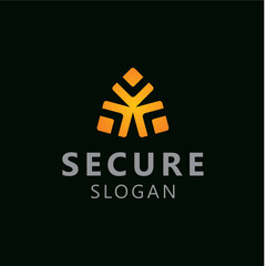 Obraz premium Secure protection shield logo design vector best royalty free image editable 