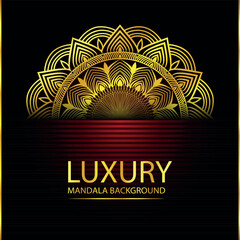 Abstract golden pattern east style with Luxury mandala background  design