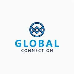 Global connection round world logo design vector best royalty free image editable 