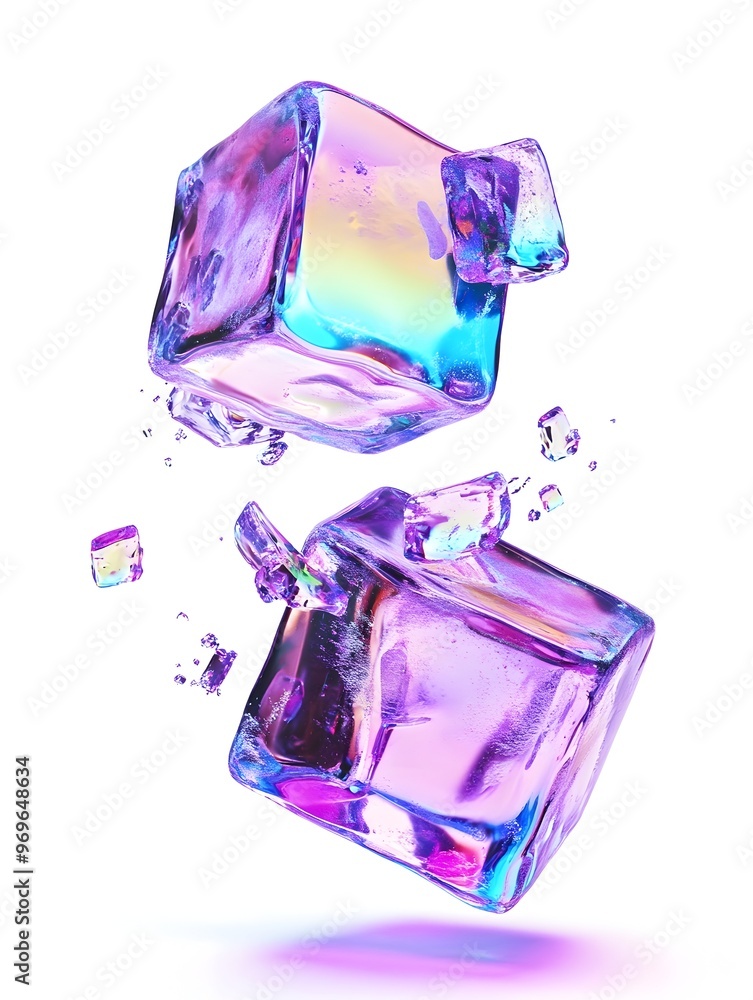 Poster enchanting display of colorful prismatic crystals refracting and dispersing light into a mesmerizing
