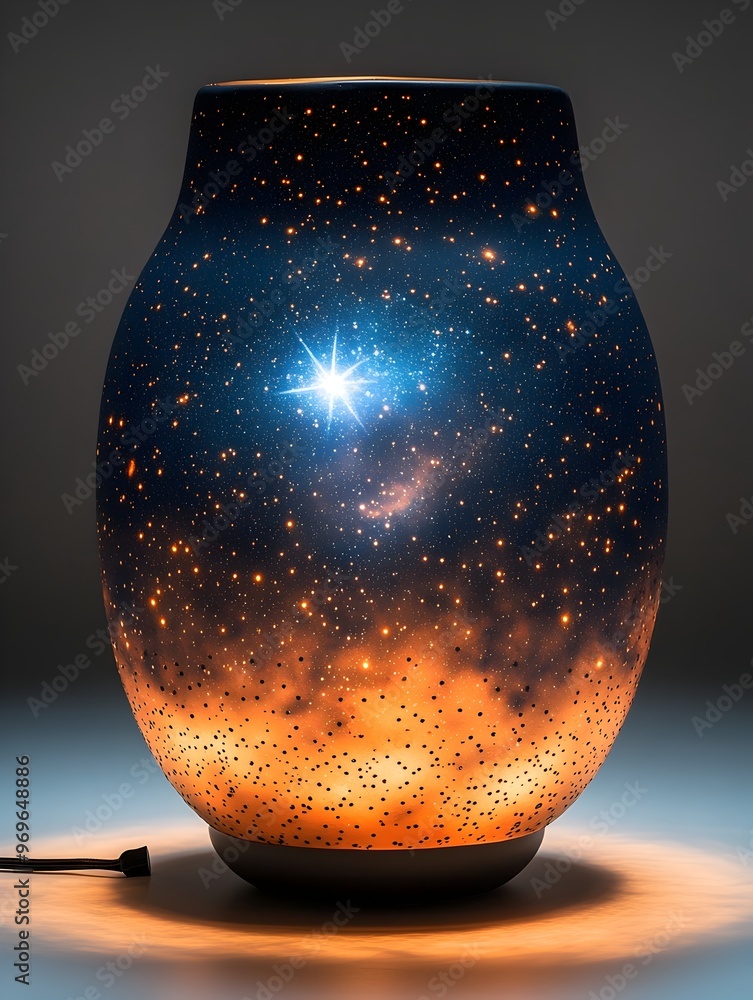Aufkleber enchanting starry night light projection with a glowing celestial orb creating a mesmerizing and tra
