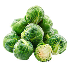 Obraz premium Brussels sprouts, isolated on white background